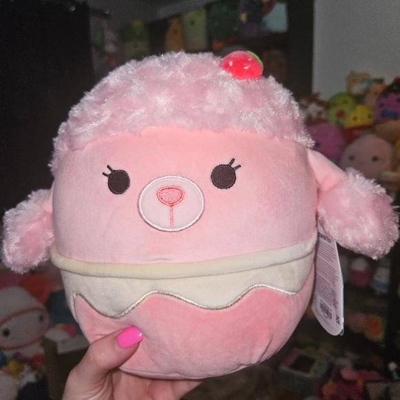 Squishmallows Other - NWT Chloe the Strawberry 🍓 Milkshake Pink Poodle 🐩 8" Dog Squishmallow